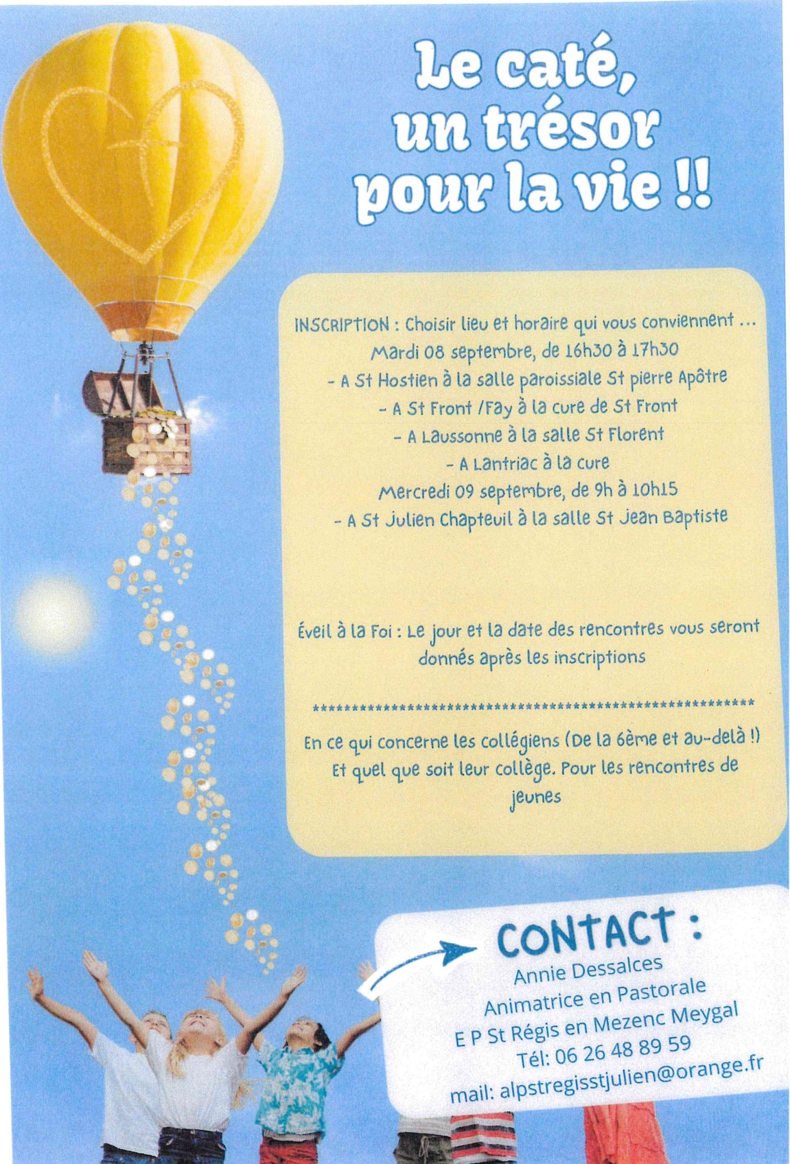Inscription à l&rsquo;éveil à la foi et au catéchisme